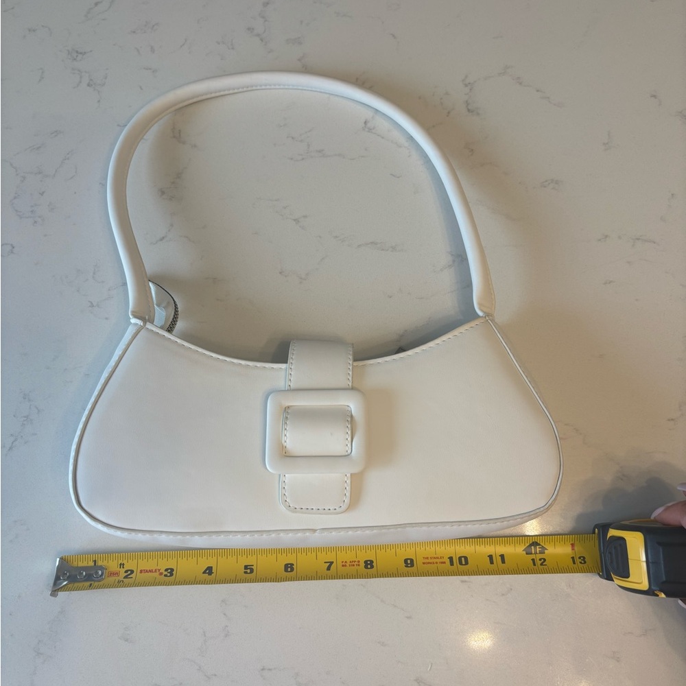 Amazon White Shoulder Bag with Buckle